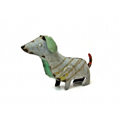 Pies siedzący figurka metalowa Mała